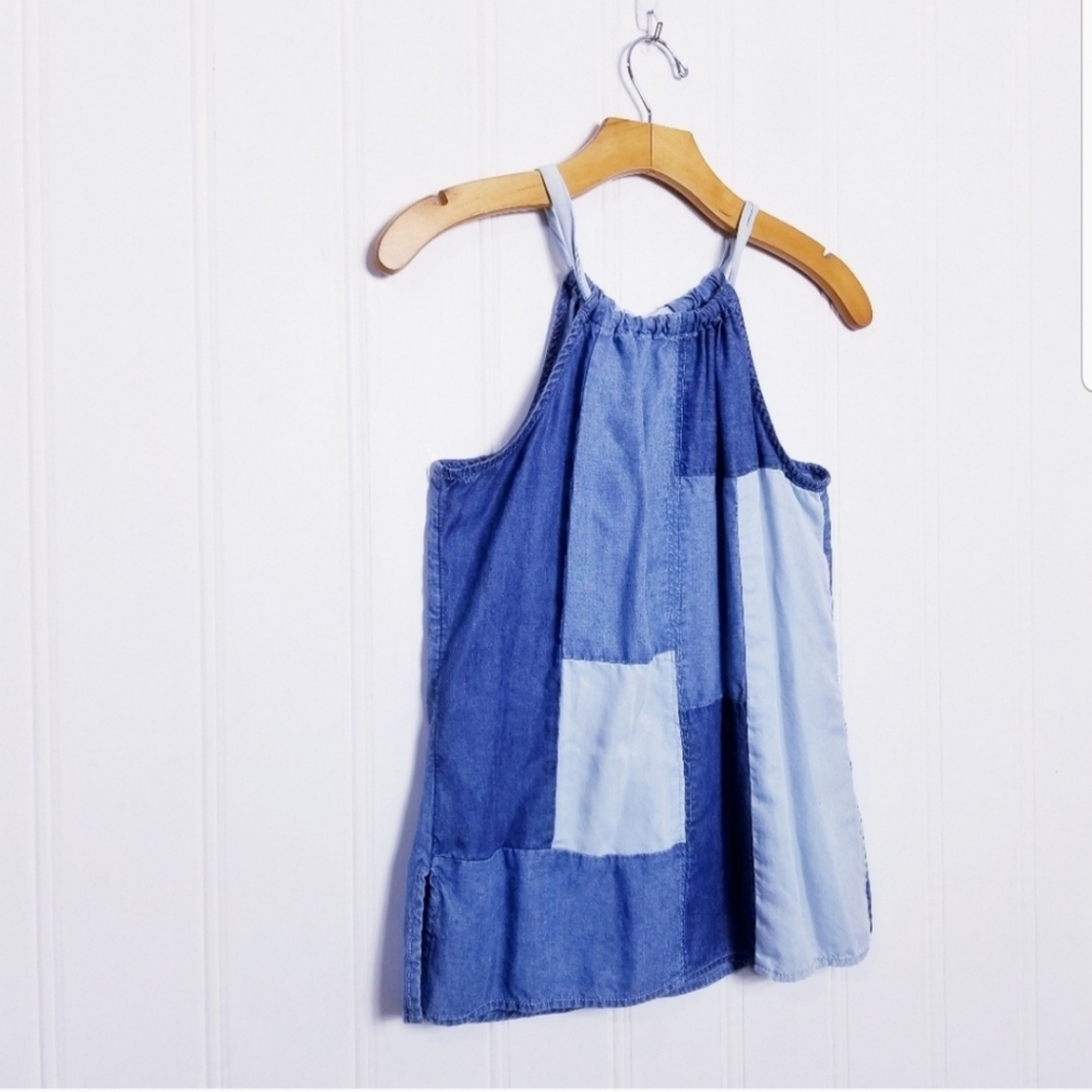 Soho New York And Company Denim Like Tie Back Sleeveless Top